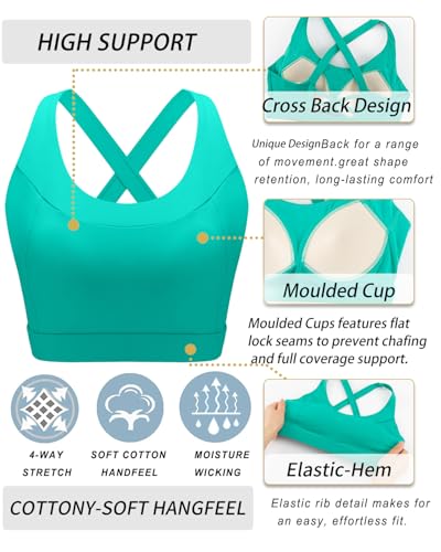 Image of RUNNING GIRL Sports Bra for Women, Molded Cup High Impact Sports Bras for Women with Sewn in Pads