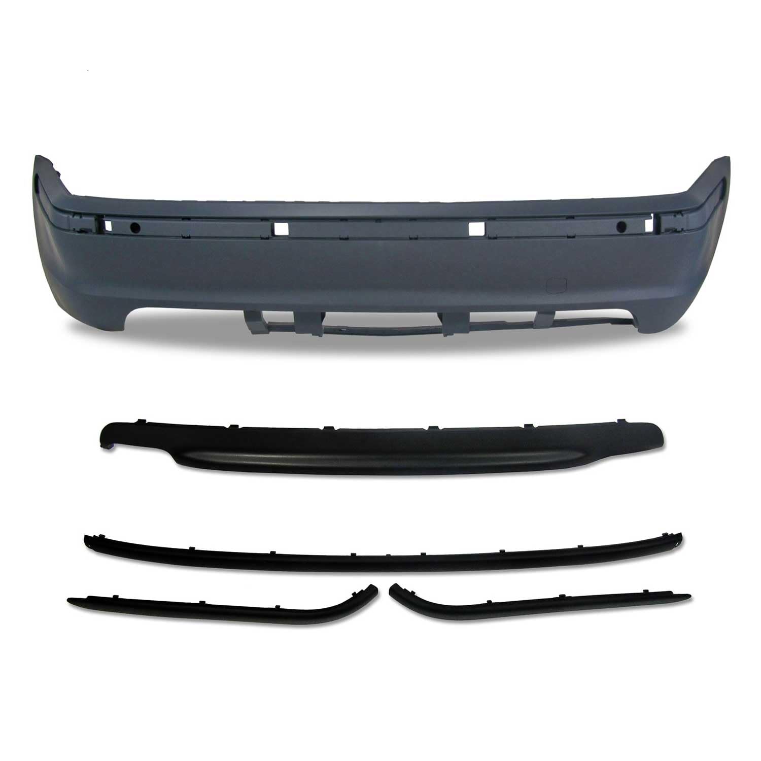 Pare-Choc arrière Look Sport pour BMW Series 3 E46 4 Portes 1998-2005 Noir 5 Pcs