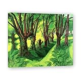  INTCHE Tableau Abstrait Célèbres - M.The Forest in the Pyrenees - Reproductions Tableau d\'art mural en toile - Art mural sur toile pour la décoration de la maison 80x96cm Cadre interne