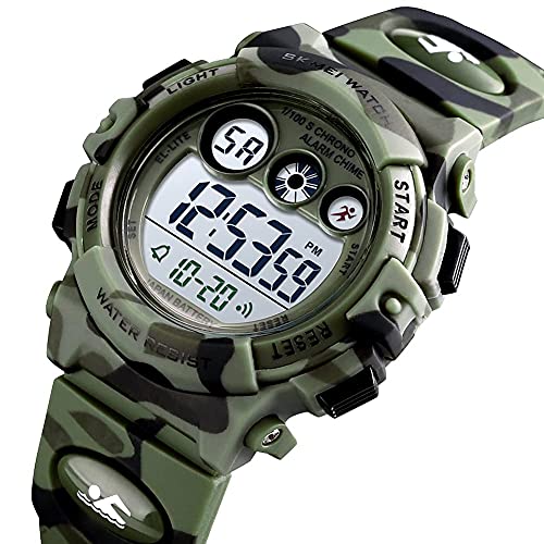 Image of GOLDEN HOUR Watches for Kids Digital Sport Waterproof Boys Girls Watch Outdoor 12 /24 H Alarm EL Backlight Stopwatch Military Child Wristwatch Ages 3-15