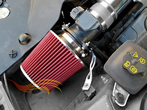 Rtunes Racing AFL6R Red 6 Inch 152 Mm Inlet Truck Cold Air Intake Cone Replacement Performance Washable Clamp-On Dry Air Filter thumb #2
