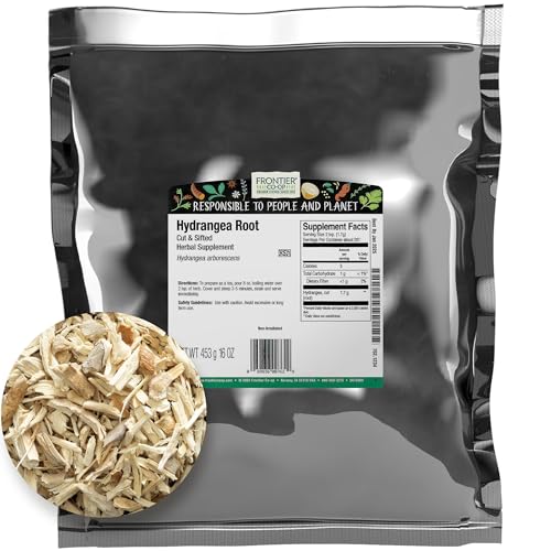 Frontier Co-op Hydrangea Root 1lb Bulk Bag Cut and Sifted | 100% Natural Roots | Ideal for Hydrangea Root Tea and Herbal Use Kosher Non Irradiated