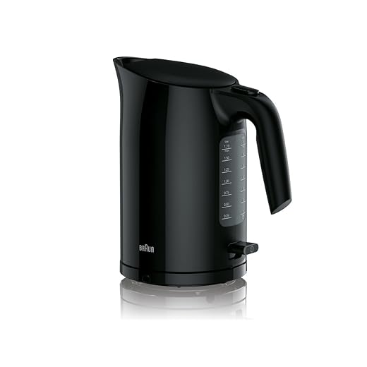Braun WK 3110 BK Hervidor de agua | Capacidad 1,7 L | 3000 W | Sistema de cocción rápida | Filtro antical extraíble | Indicador de nivel de agua grande | Sin BPA | Negro