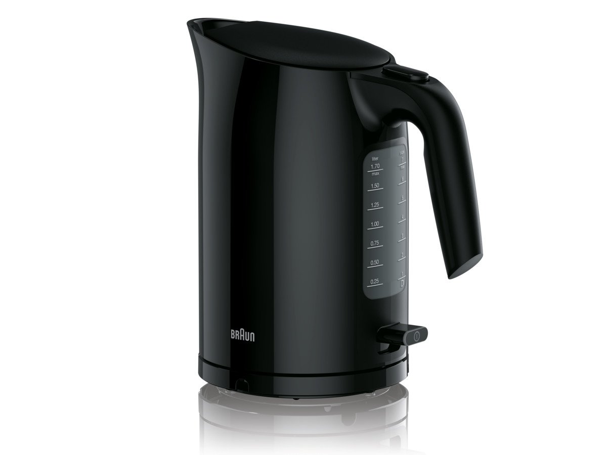 Braun WK 3110 BK Bouilloire | Capacité 1,7 l | 3000 W | Système de cuisson rapide | Filtre anti-calcaire amovible | Grand indica