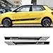 Adesivo per auto Per Skoda Fabia, Adesivi laterali per portiere auto   Pellicola per carrozzeria in vinile fai-da-te Gonna lunga per auto Sport Styling Decor Decalcomanie Accessori esterni per auto