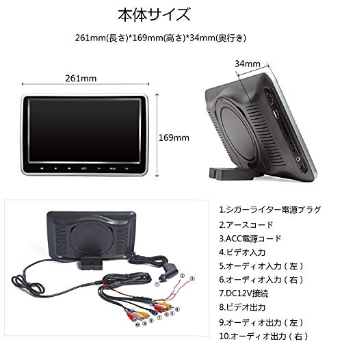 2020 Headrest DVD Player Car DVD Player 10.1 Inch DVD PlayerDual Universal Vehicle Headrest Monitor Portable DVD Player for Kids Touch Screen Headrest DVD Player Digital Touch Button HDMI-C1100A - Thumbnail 3