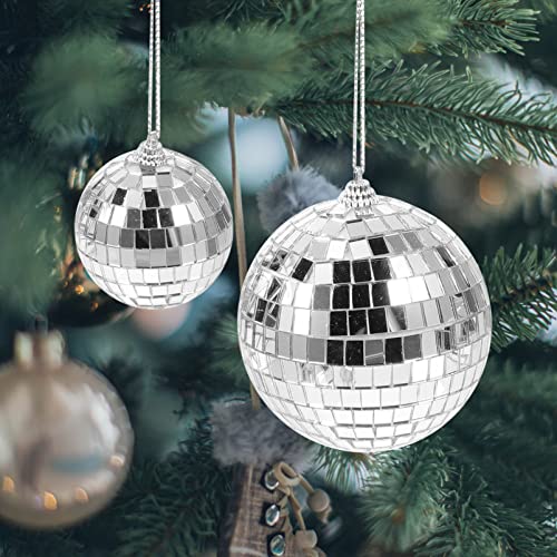 Jojofuny - 5 bolas espejadas colgantes reflectantes para bodas y eventos, diseño en vidrio miniatura 5
