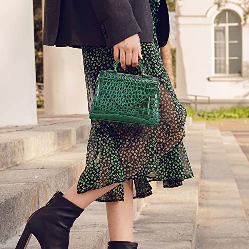 FAMYPAL Crocodile Crossbody Shoulder Bags for Women, Small Trendy Purse for Phone, Womens Top Handle Clutches Handbags3