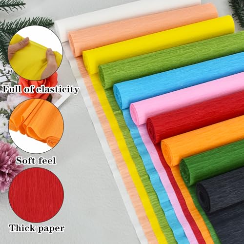 Image of BEISHIDA Black Crepe Paper Roll, 9.8 Inch Wide 8ft Long Crepe Paper Sheet for Flower Making, Wedding Ceremony, Birthday Holiday Halloween Party Decoration,DIY Craft(2Rolls)