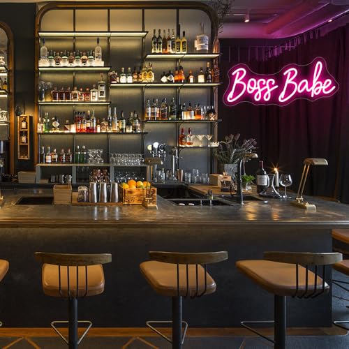 Image of Pink Boss Babe Led Neon Light Sign for Wall Decor Sign Girls Lady Bedroom Home Light Up Sign Wedding Birthday Christmas Bestie Best Boss Gifts USB (15.7x7in)