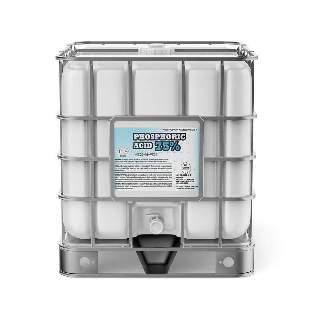 Phosphoric Acid 75% ACS Grade - 275 Gallon IBC Tote - Bulk Supply for Large-Scale Chemical Manufacturing