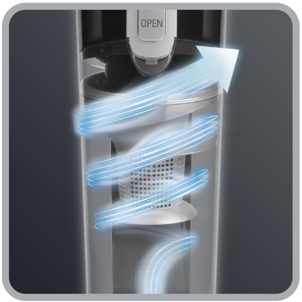 Rowenta Air Force Light Akku Staubsauger kabellos, mit LED- Beleuchtung, 30 Minuten Betriebsdauer, beutellos, 14,4 Volt, leichtes und kompaktes Design, 2,3 kg, Standstaubsauger, schwarz, RH6545