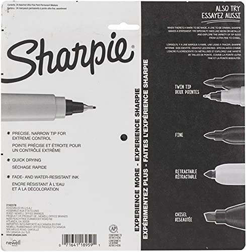 Image of SHARPIE Permanent Markers Ultra-Fine Point Featuring Mystic Gem Color Markers Assorted 24 Count (Pack of 6)