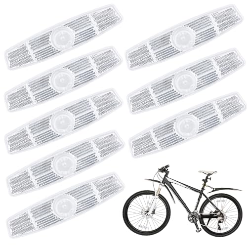 Fangehong 8 Piezas Reflector de Radios de Bicicleta, Hoja Reflectante para Bicicletas, Reflectores de Rueda para Bicicleta de Montaña Bicicleta de Carretera Bicicleta de Ciudad (Blanco)
