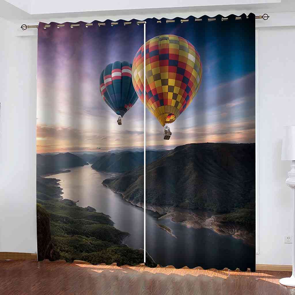 Amazon.com: ESMTKDD 2 Panels Blackout Curtain Set Hot Air Balloon in The  Sky Cold Heat Light Noise Blocking Curtains for Grommet Drapes for Kitchen, Dining  Room, Bathroom, Bedroom Living Room Window 66X72