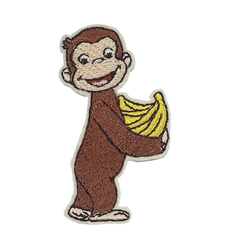 Curious George Love Banana Iron On Patch Small Minoda Embroidered Japan
