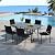 Anmutig 7-Piece Outdoor Patio Dining Set, 6 Stackable Patio Chairs & Rectangular Dining Table with All Weather Frame Furniture Set - Black