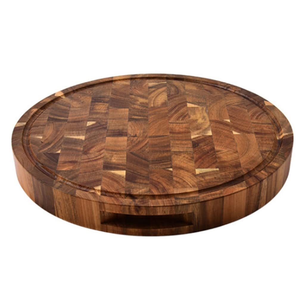 1 Planche À Découper en Bois De Bout De Bois, Bloc De Boucher en Bois, Planche Épaisse en Bois Rond