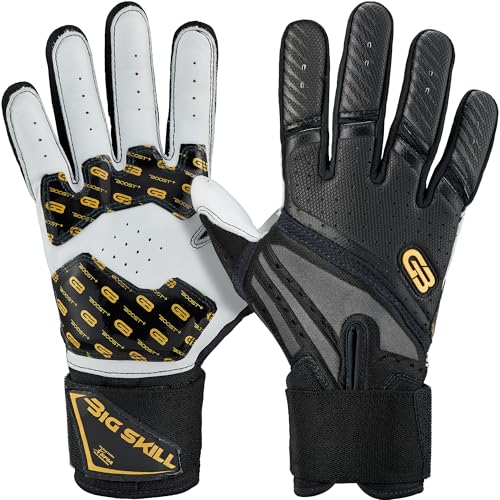 Grip Boost Big Skill 2.0 Adult Lineman Football Gloves (Black/Gold, X-Large) - image 1