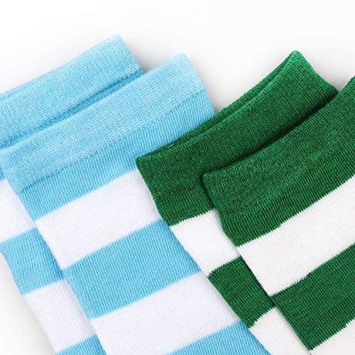 Image of DRESHOW 6 Pairs High Thigh Socks Striped Over Knee Thin Tights Long Stocking for Women Leg Warmer
