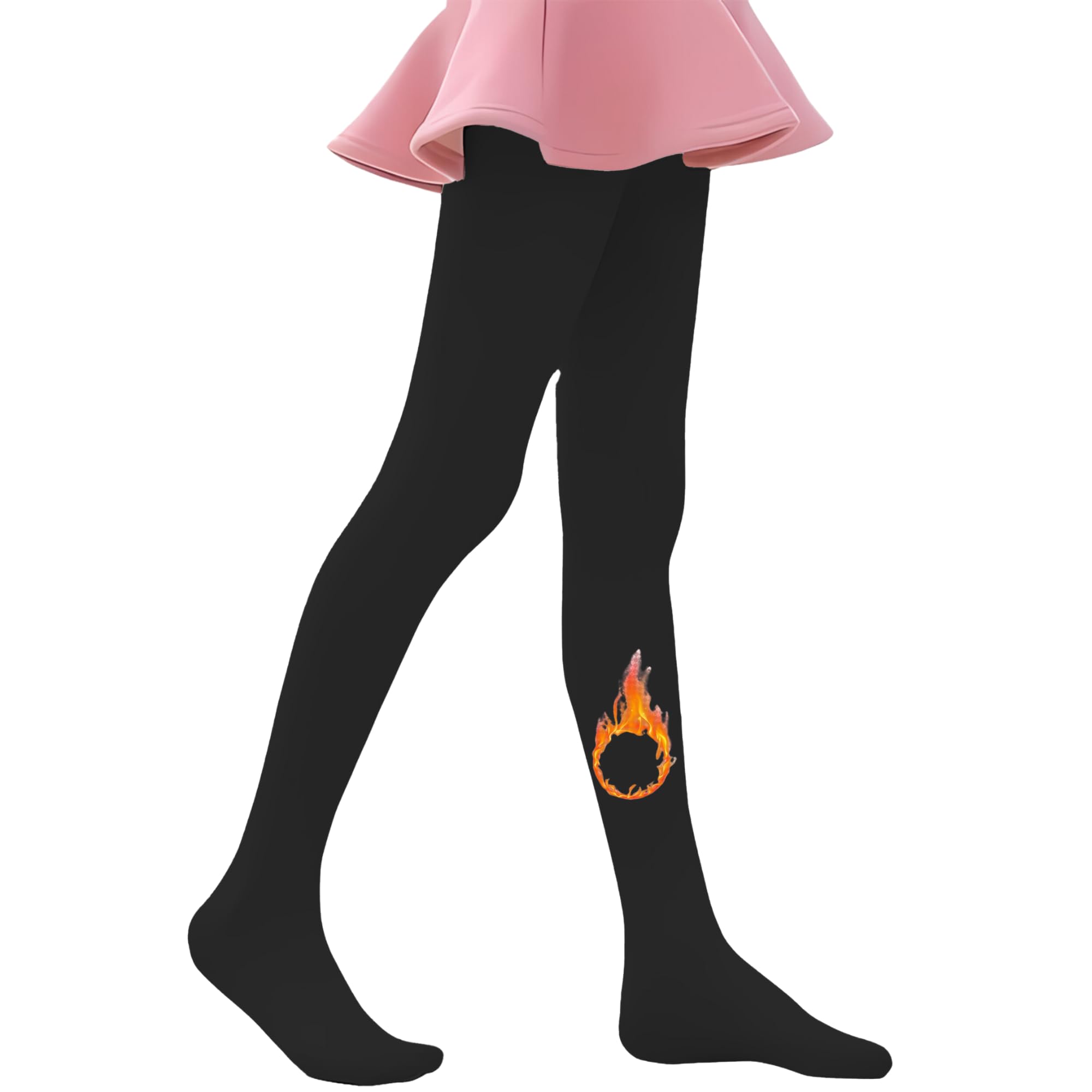 Yuneek Winter Warm Thermal Fleece Lined Footed Legging for Girls-image-4