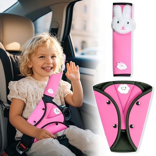 Cuscino Cintura Sicurezza Bambini, 2 Pezzi Accessori Guaine per Cintura, Imbottiture per Cintura di Sicurezza per Auto, Rimovibili e di Alta Qualità per Ragazzi e Ragazze