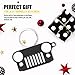 Early Bus Jeep Grille Keychain,Stainless Steel Car Keyring (Never Rust or Break) for Jeep Wrangler Grand Cherokee Compass Renagade Patriot CJ, JK, JKU, TJ, YJ, XJ (Black 1)