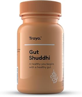 Traya Gut Shuddhi - Ayurvedic Digestion Herbs, All Natural Ingredients, For Constipation And Gut Health, 30 Tablets
