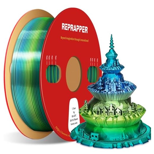 ⚡ RepRapper Forestry Rainbow PLA Filament, Shiny Multicolor Silk PLA 1.75 mm Filament (+-0.03 mm), Sparkle Fast Change Multi-color1 kg 3D Printer Filament for 3D Printer