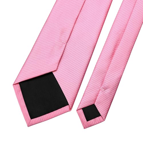 Image of KOOELLE Men's Ties Solid Pure Color Plain Neckties Formal Black Ties For Men