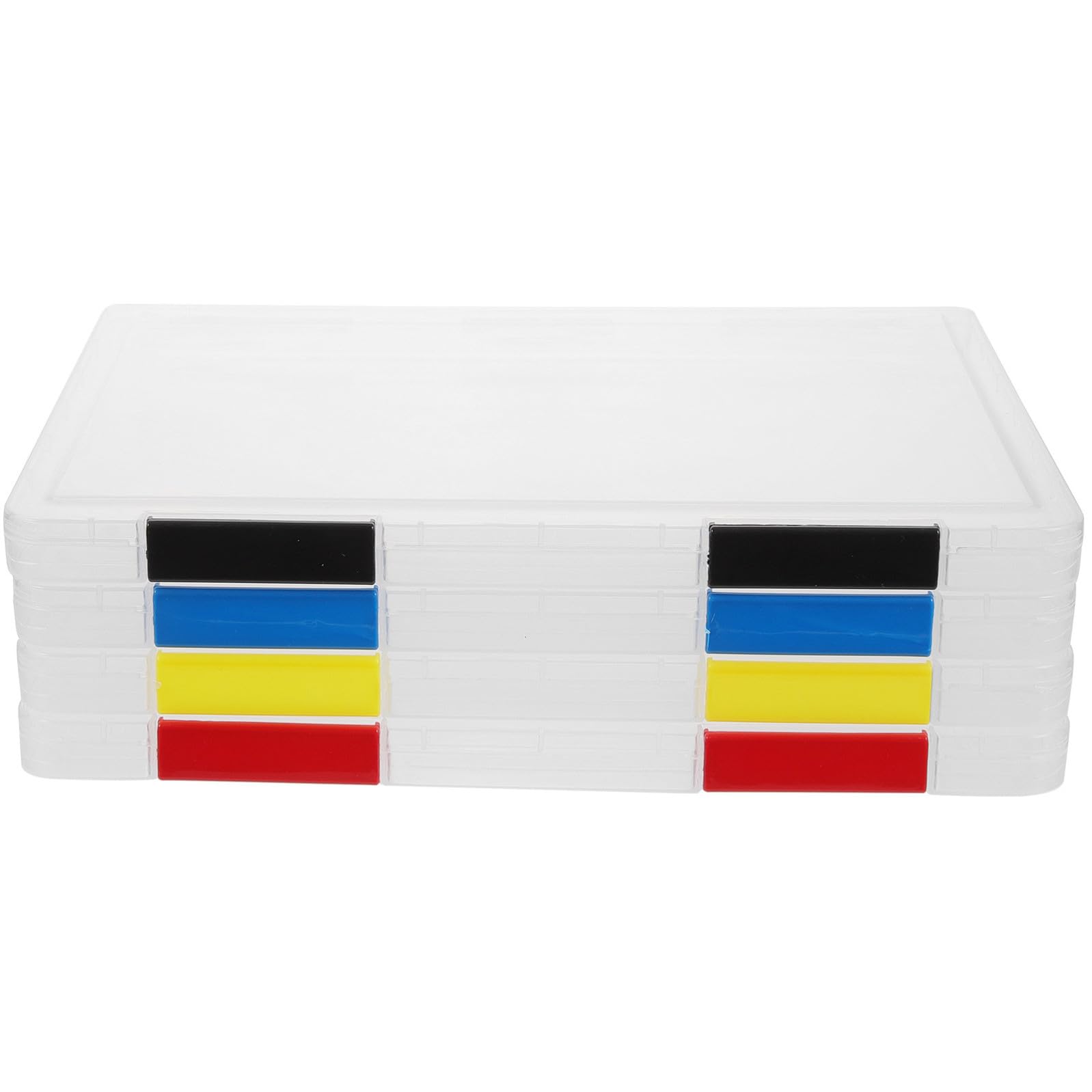 ibasenice Caja Organizadora de Archivos Plástico 4 Piezas Transparente
