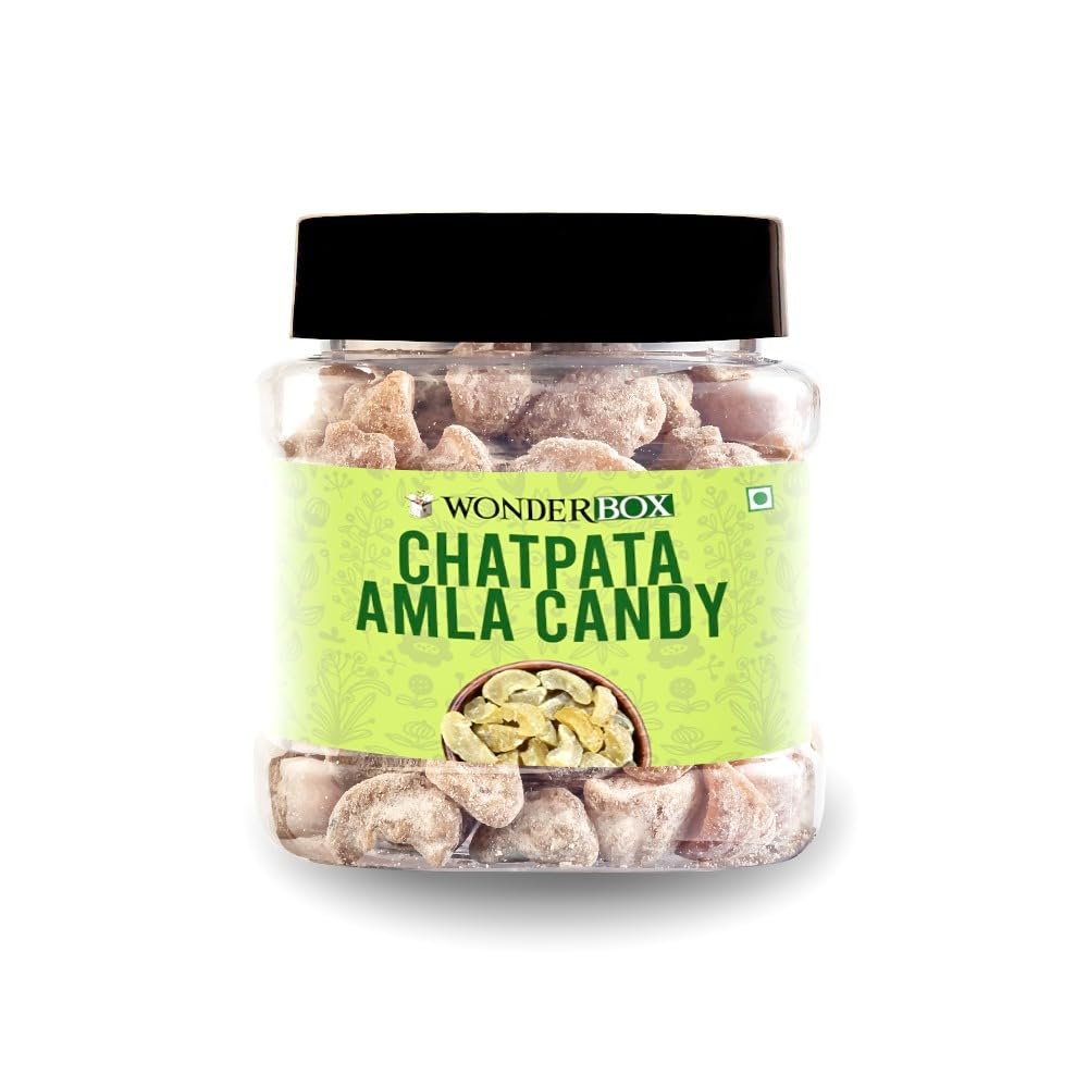 WonderBox Dried Chatpata Amla Candy (200gm) - Natural Dry Awla for Digestion, No Artificial Colour (Indian Gooseberry)
