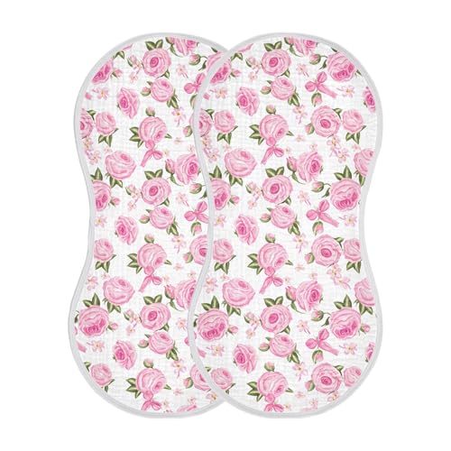xigua Roses Muslin Baby Burp Cloths Set of 1, Super Soft & Absorbent Burping Rags, Cotton Burp Clothes Shower Gift for Newborn, Baby Girls and Boys2