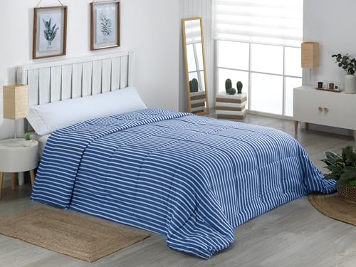 Edredón Nórdico para Cama 90 (180x260 cm) - Relleno de Fibra 250gr/m2, Diseño Estampado Reversible, Suave, Transpirable, Hipoalergénico, Ligero y Cálido para Invierno y Entretiempo (Akita)