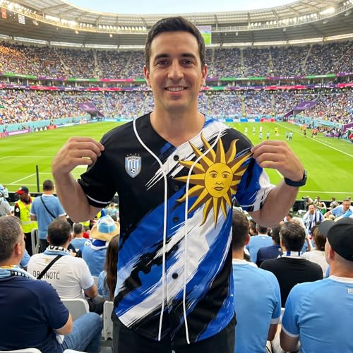 Camiseta personalizada de béisbol Uruguay - Camisetas deportivas de orgullo uruguayo con nombre y número, uniforme de softbol para hombres y mujeres miniatura 2