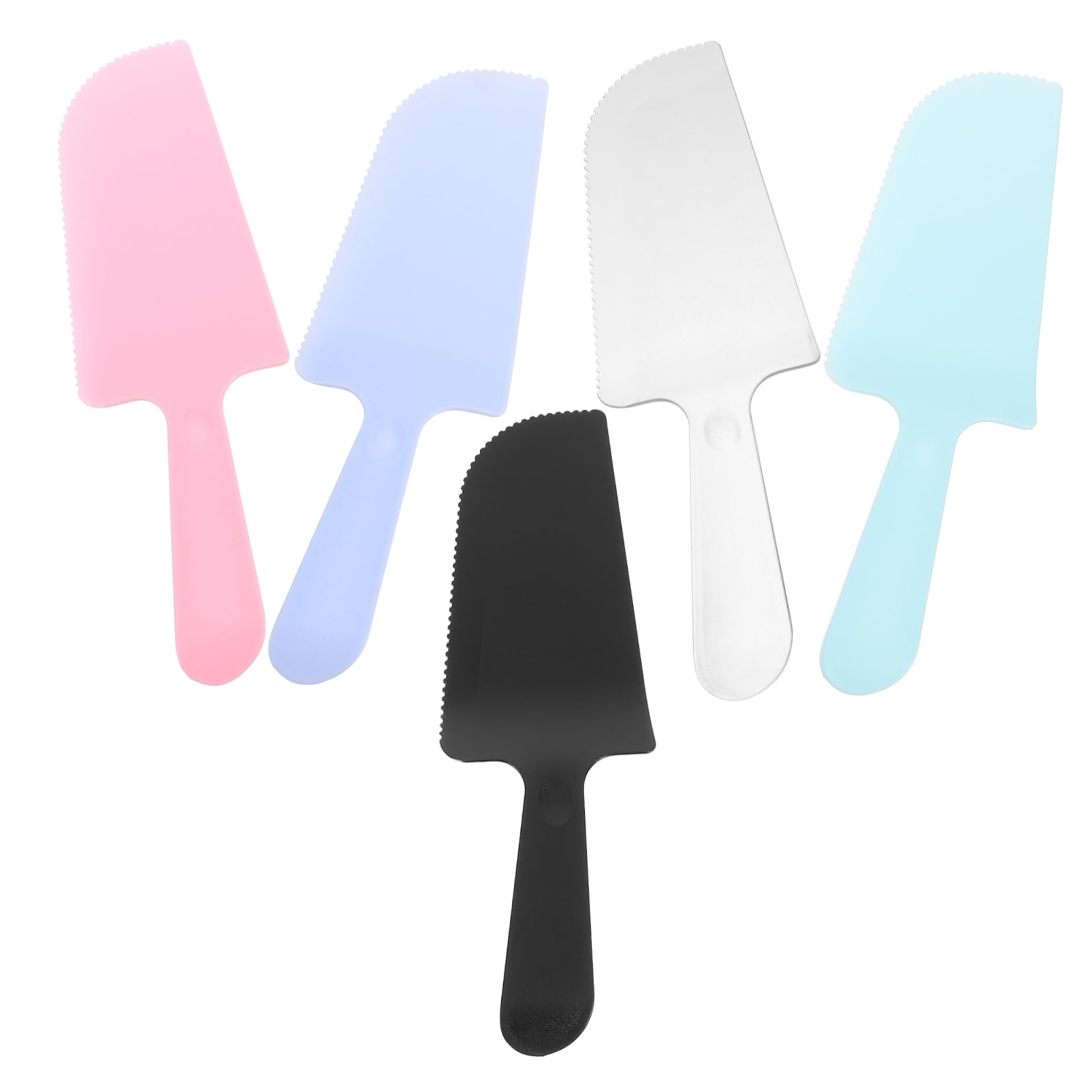 HOLIDYOYO 5 Pack Disposable Cake Layer Cutters Plastic Serrated Cake Knife for Birthday