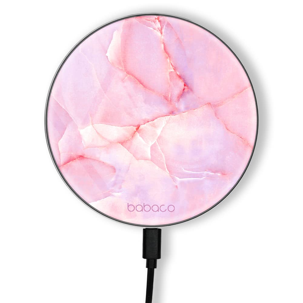 ERT GROUPOriginal and Officially Licensed by Babaco Induction Charger, Pattern Abstract 030, Glass Wireless Charging Dock, 1 Meter 10W Micro USB Cable