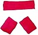Produktbild rosa - Hummer Schweißbänder Set 80er Jahre Stirnband und 2 Armbänder Party rot Fasching Karneval