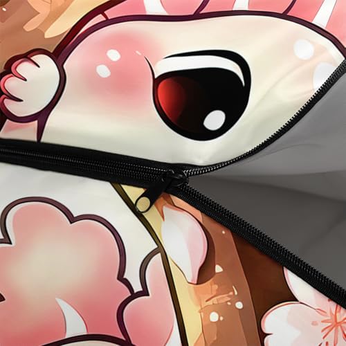Image of QOOMO Axolotl Cute Camping Sleeping Bags,3 Season Warm & Cool Weather,Lightweight,Waterproof Sleeping Bags for Adults & Kids,Traveling,and Outdoors