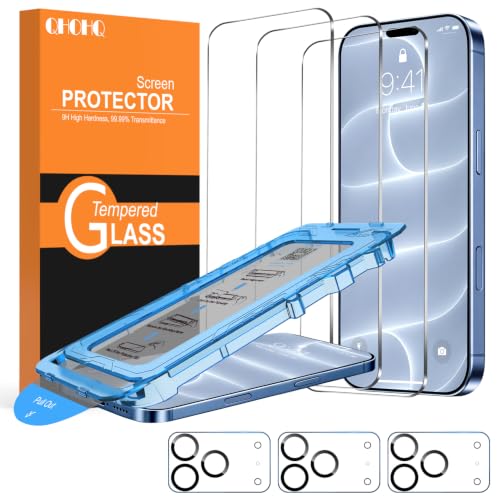 QHOHQ für iPhone 18 Pro für Panzerglas, 9H+ Schutzfolie, 3+3 Stück – Ansicht 1