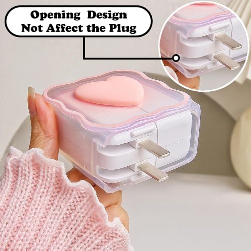 Image of FACTOTECH Case for MacBook & iPad Charger, 29w 30w 35w Charger Case, Travel Cord Organizer, Accessories (for Apple 29w 30w 35w Adapter)-Pink Heart