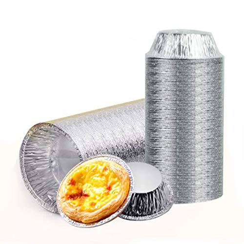 250pcs Disposable Baking Tinfoil Cupcake Circular Egg Tart Mold Cups 276 Aluminum Foil Tart Mini Pie Pan