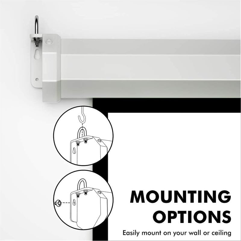 Image of BIG VUE 120 Inch Motorized Projector Screen | Electric Projection Screen | Home Theatre Screen | with Remote Control (120 Inches, 16:9 Ratio)