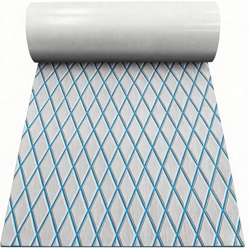 Hzkaicun Feuille de revêtement de Sol en Mousse EVA 190 x 70 cm Motif Losange Tapis de Sol Marin Anti-dérapant en Faux Teck pour Yacht Bateau à Moteur RV...