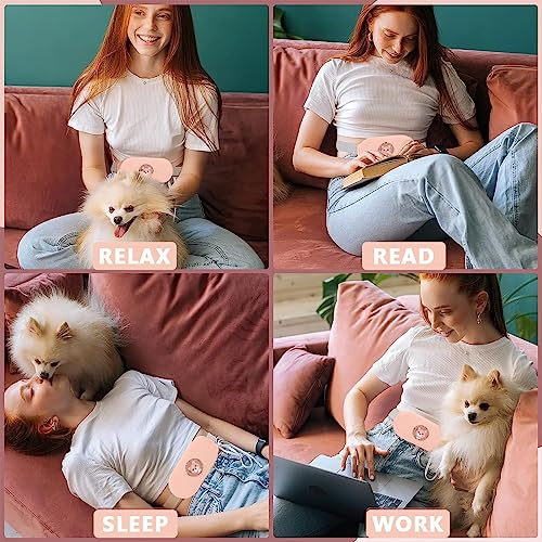 Image of HANNEA Electric Cordless Heating Pad 6 Levels 6 Massage Modes Period Relief