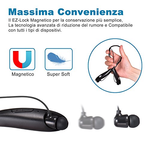 DURACTRON Auricolare Bluetooth 4.1 Cuffia Wireless...