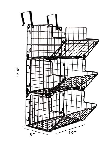 Hanging Fruit Basket Rustic Shelves Metal Wire Tier Wall Mounted Over The Door Organizer Kitchen Fruit Produce Bin Rack Bathroom Towel Baskets Fruit Stand Produce Storage Rustic Snack Organizer By Z Basket Collection #TOP1