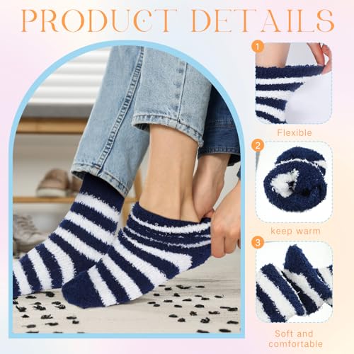 Image of Hicarer 36 Pairs Thicker Warm Fuzzy Socks for Women Bulk Plush Mother's Day Gift Slipper Socks Adult