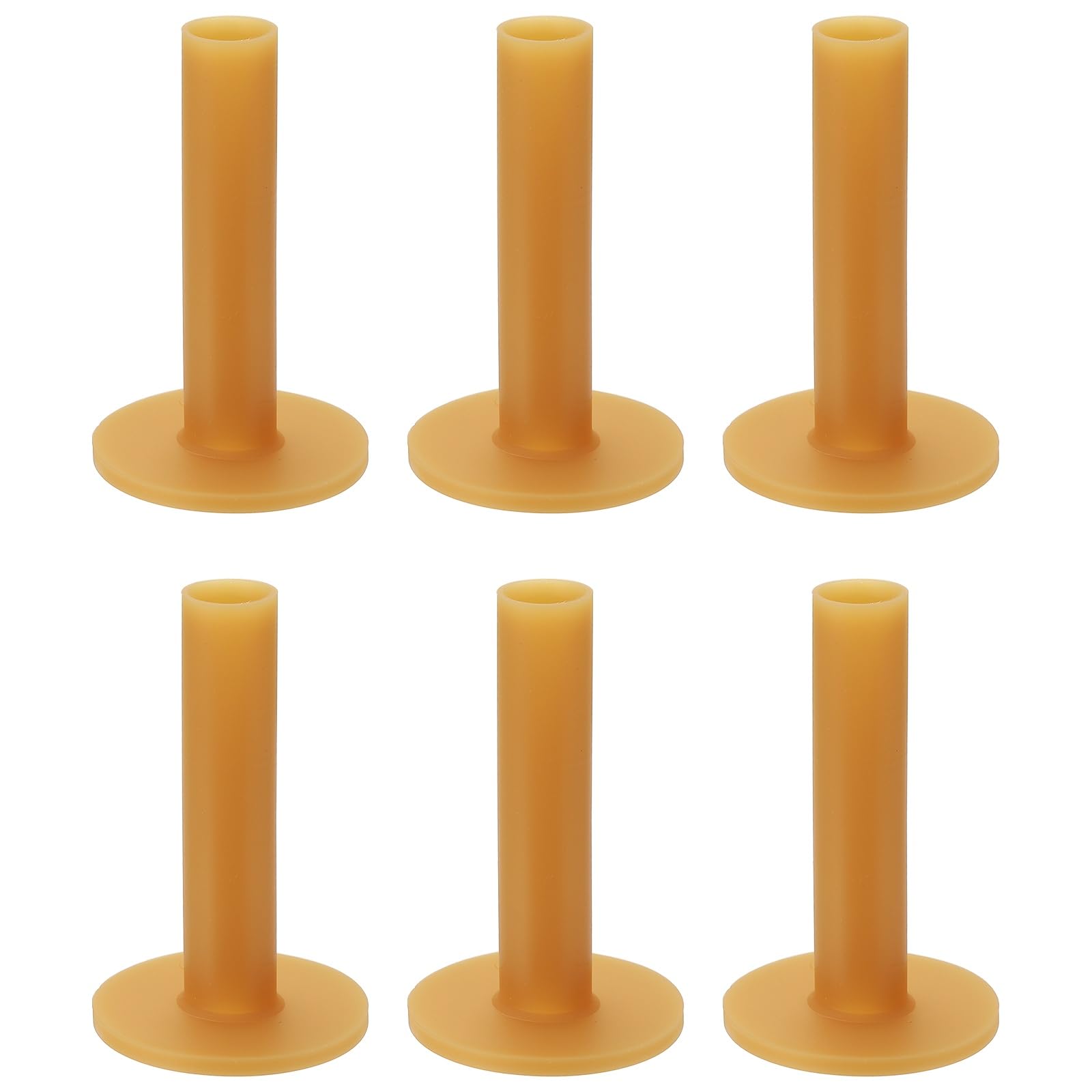 YELARXI Rubber Golf Practice Tee, Driving Tee 3.3 Inch & 6 Pack & Rubber & Yellow-Fitting for (Indoor/Outdoor/Golf Hitting Mats/Courses/Backyards/Lawns)