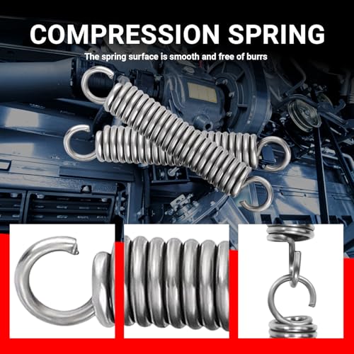 2 Stück Ersatz Spannfeder für Mülleimer, Edelstahl Zugfedern mit Haken Edelstahl Zugfeder Spannfeder 50 x 10 x 1,5 mm , für Tretmülleimer, Mülltrenner Fußpedal Zugfeder，Maximale Zugkraft 4 KG